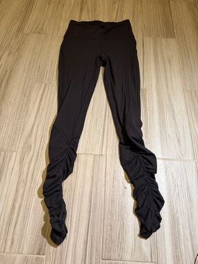lululemon athletica Black Ruched Hem Leggings